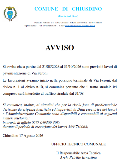 avviso - centro storico